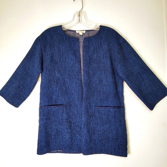 Eileen Fisher Jackets & Blazers - Eileen Fisher women's woven denim cardigan jacket, textured, sz 2P, oversized.